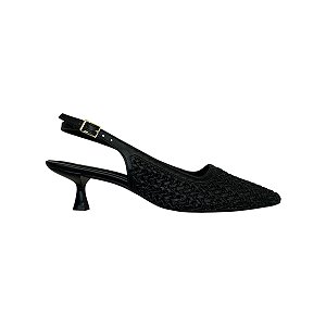 SCARPIN WINKLER SLINGBACK  FEMININA PRETA