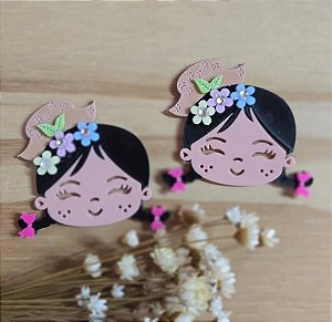 Menina chapeuzinho acrílico (par)