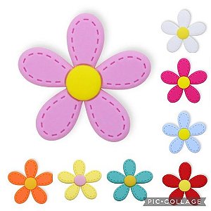 Flores Pespontadas Emborrachado (par)