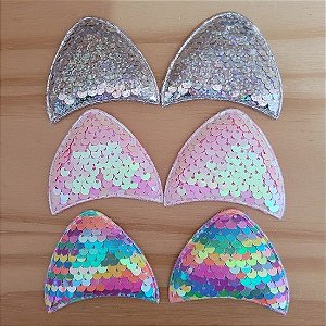Orelha de Gatinha em Paetê para tiara