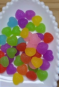 Coração jujuba em resina (5 pares)