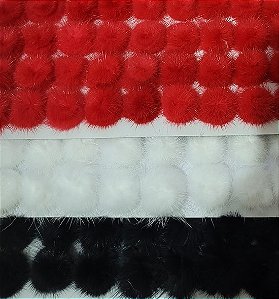 Pompom achatado 2,5cm (par)