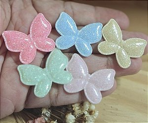 Borboleta Tecido Glitter