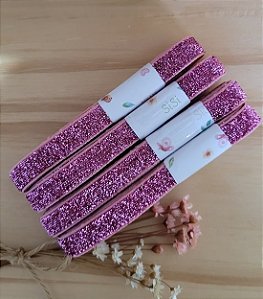 Fita lurex veludo rosa
