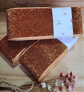 Fita lurex veludo Cobre