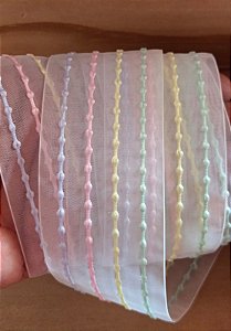 Fita organza pompom (2m)