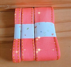 Fita pespontada Sinimbu rosa neon (6m)
