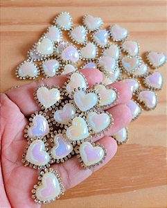 Chaton coração com strass (par)