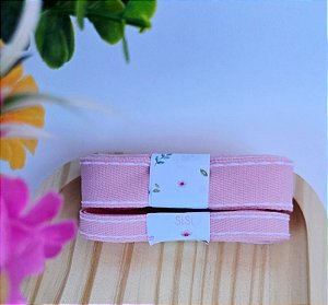 Kit fita pespontada Sinimbu jeans rosa bebê (4m)