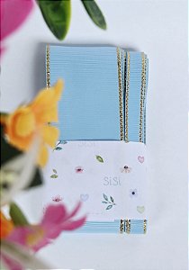 Kit fita azul borda dourada (6m)