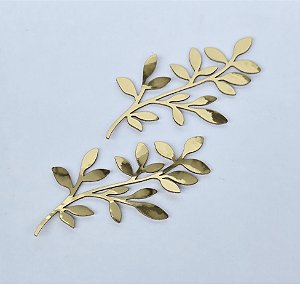 RAMO DE FOLHA DECORADA EM LONITA (PAR)