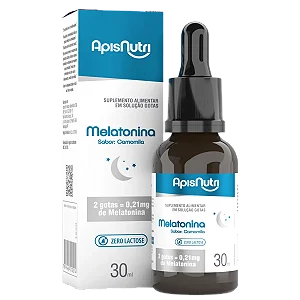 Melatonina Gotas 30ml Sabor Camomila Alta Concentração 0,21mg por Porção - ApisNutri