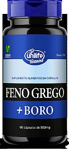 Feno Grego + Boro em cápsulas 500 mg | Unilife
