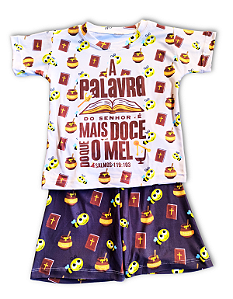 Pijama infantil Cristão - curto (A Palavra de Deus)