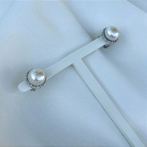 Brinco de Pérola e Brilhantes