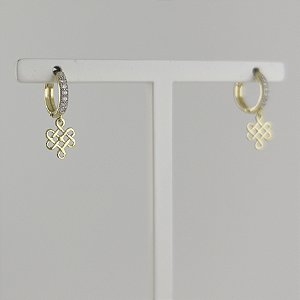 Argola com Brilhantes Nó do Amor