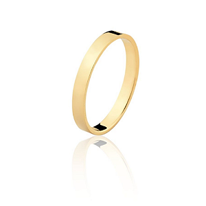 Aliança Chata Ouro Amarelo