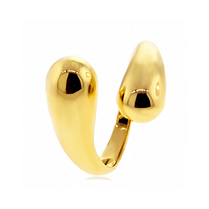 Anel Gota Dupla Ouro Amarelo