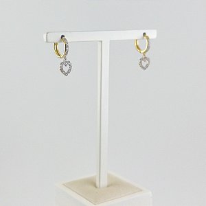 Argola Coração Zircônia