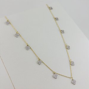 Gargantilha Mini Corações de Zircônia
