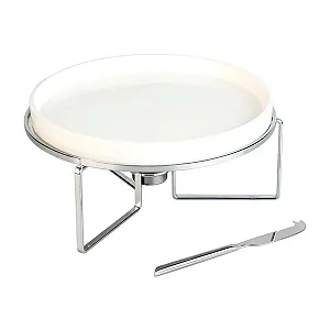 Rechaud Para Queijo Brie Em Cerâmica Com Faca 29cm - Fracalanza