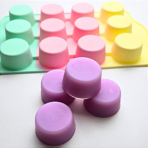 MOLDE FORMA DE SILICONE REDONDO PEQ 12 CAV 28,5 X 17 X 3 CM