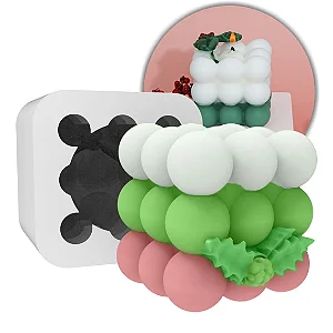 Molde de Silicone Cubo com Bolinhas Natal Bubble