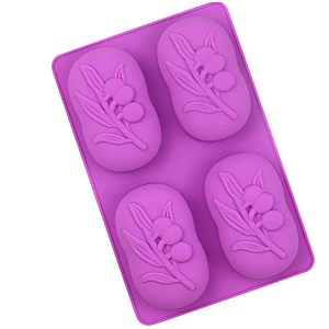 Forma de Silicone Molde Oliveira 4 Cav