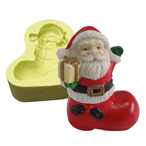 Molde de silicone Papai Noel na Bota