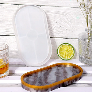Forma de Silicone Molde Bandeja Oval