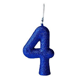 VELA CINTILANTE GLITER AZUL N° 4 (1X10)