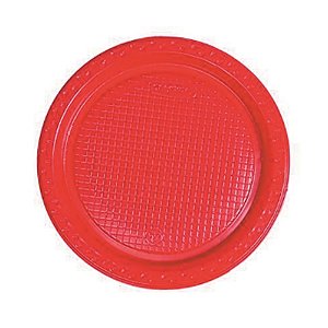 PRATO PLAST. VERMELHO 15CM REGINA  C/ 10 UNI (20X10)
