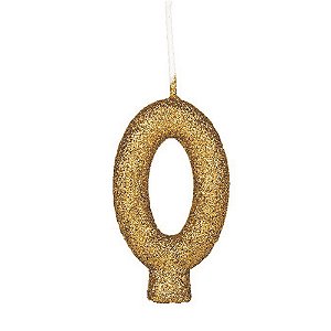 VELA CINTILANTE GLITER DOURADA N° 0 (1X10)