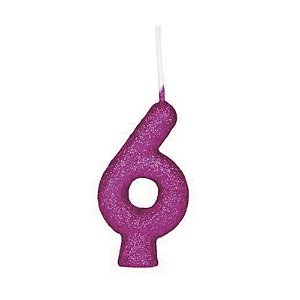 VELA CINTILANTE GLITER PINK N° 6 (1X10)