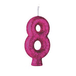 VELA CINTILANTE GLITER PINK N° 8 (1X10)