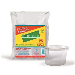 POTE RIOPLASTIC REDONDO 200ML PCT C/ 24 UNI (20X24)