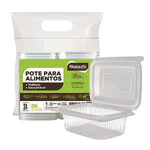 POTE RETANGULAR ARTIC. RIOPLASTIC 250ML C/24 UNI (12X24)