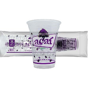 COPO AÇAI RIOPLASTIC 400ML C/ 50 UNI (20X50)