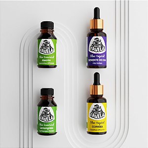 Kit Massagem Linfática de Óleos Essenciais e Vegetais - PRA CIMA FAVELA