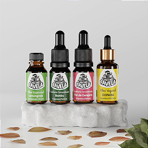 Kit Natureza de Óleos Essencial, Vegetal e Essências - PRA CIMA FAVELA