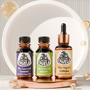 Kit Alívio de Óleos Essenciais e Vegetal - PRA CIMA FAVELA