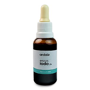 Tintura de Iodo 2% (antisséptico para ferimentos) 30ml - Andaliz