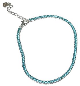 Pulseira Em Prata com pedra azul