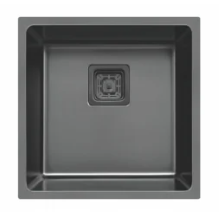 Cuba All Black 400X400X195mm Inox Square Sink Linha Comercial