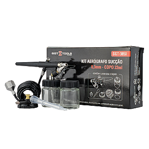 Kit Aerógrafo de Sucção 0,3mm Copo 22ml SGT3850 Sigma Tools