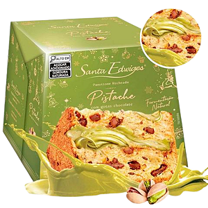 PANETTONE COM GOTAS DE CHOCO RECHE. BRIGADEIRO DE PISTACHE 500G