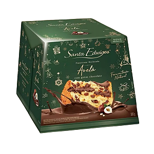 PANETTONE GOTAS DE CHOCOLATE COM RECHEIO DE AVELÃ 500G