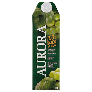 SUCO UVA BRANCO INTEGRAL AURORA TP 1,5L