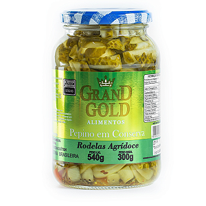 PEPINO AGRIDOCE CONSERVA GRAND GOLD 300G