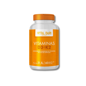 Vital Bari Vitamina D3 + K2 - Suplemento Alimentar de Vitaminas e Minerais em Cápsulas (60 cápsulas - 43,2g)
